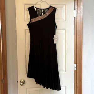 Black dance dress. Practice wear.  Rhythm dance. With stoning. Size large